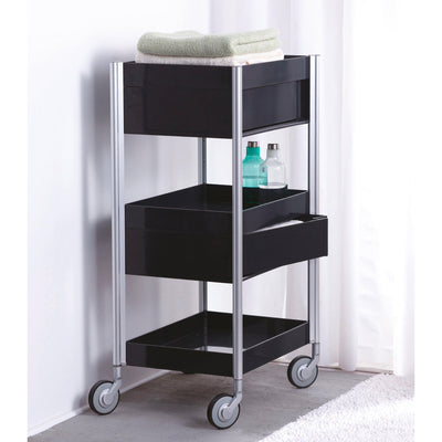 Studio Domo Ally High 3 Tier Trolley, Black