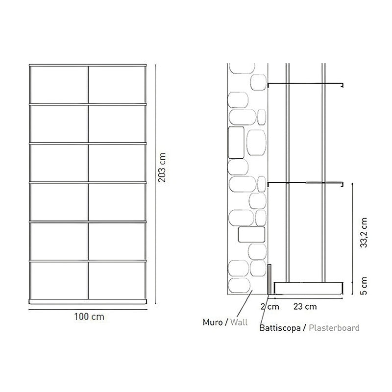 Kriptonite Krossing Maxi shelf 100x203cm, matt white