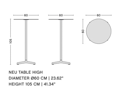 HAY Neu Table High Round, anthracite (Ø60xh105cm) (outdoor)