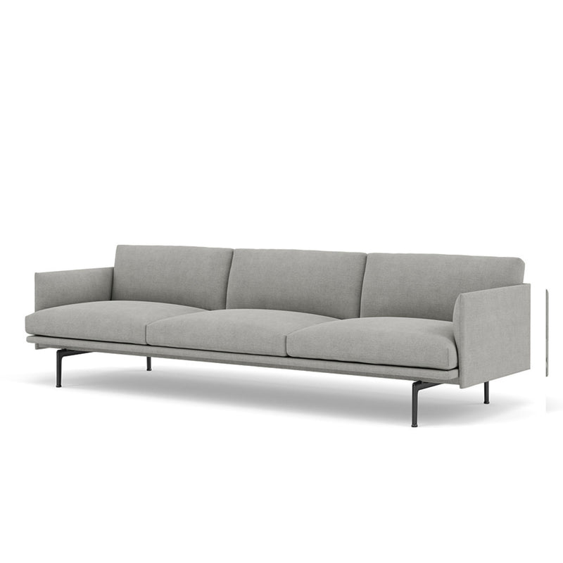 Muuto Outline Sofa 3 1/2-Seater, Fiord151/Black w255xd84xh71cm