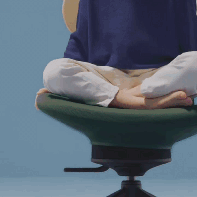 Kokuyo Inglife Office Chair Dark Plywood Back, black leather