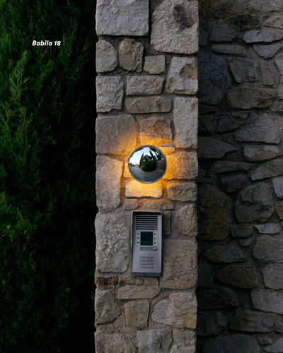 Marset Babila wall lamp, polished stainless steel (outdoor)