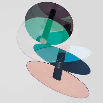 NEO/CRAFT Dia side table (Ø50cm), magenta/cyan