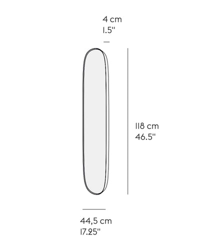 Muuto Framed mirror large 118x45, dark green/clear glass