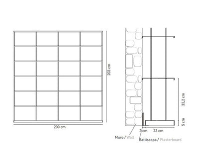 Kriptonite Krossing Maxi shelf 200x203cm, aluminium