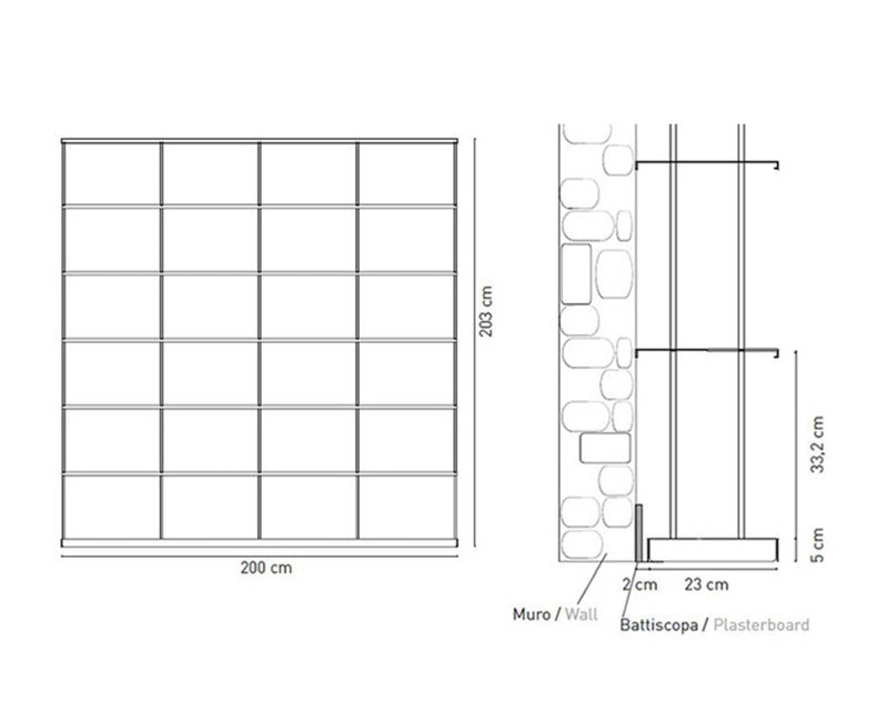 Kriptonite Krossing Maxi shelf 200x203cm, aluminium