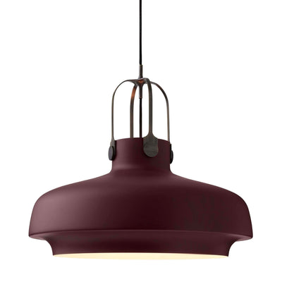 &Tradition SC8 Copenhagen pendant light, matt plum - bronze brass suspension