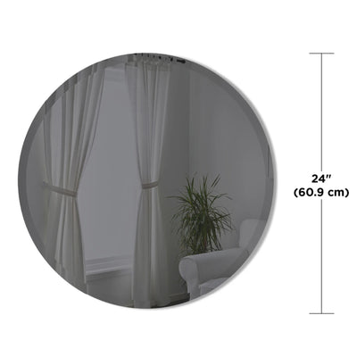 Umbra Hub beveled round wall mirror ø60, smoke