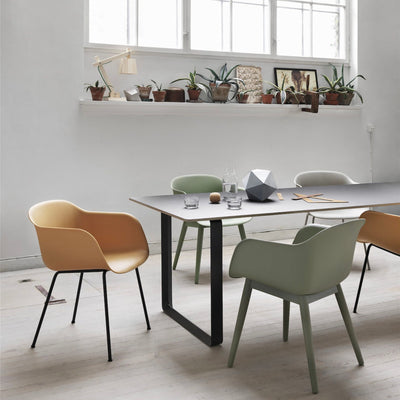 Muuto 70/70 table 255x108, black linoleum/plywood/black
