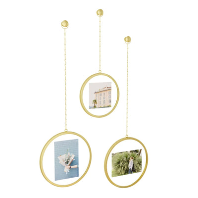 Umbra Fotochain Circular Photo Display Set-of-3 , Matt Brass
