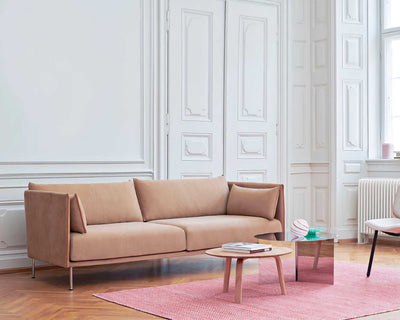 HAY Silhouette sofa 3-seater, linara 142/silk cognac/chrome