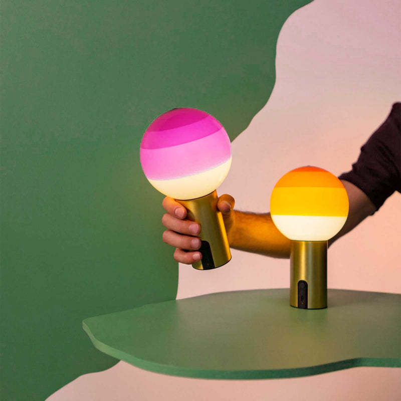 Marset Dipping rechargeable lamp, pink/brass