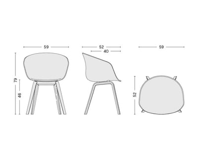 Hay About A Chair AAC 22, hunter/clear lacquered oak
