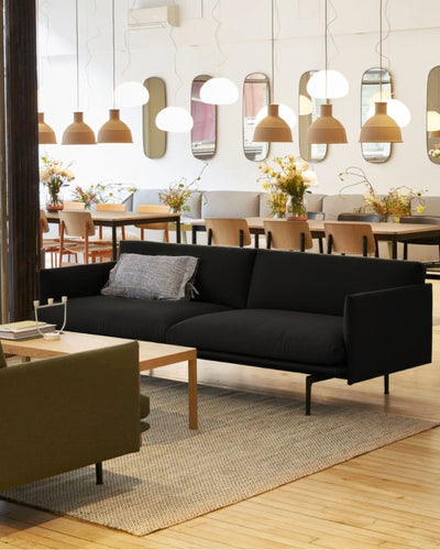 Muuto Outline sofa 3-seater, SteelcutTrio383/Black w220xd84xh71cm