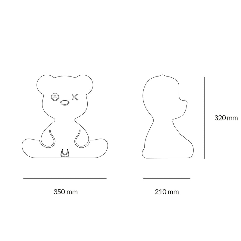 Qeeboo Teddy Boy Table Lamp Metal , Gold