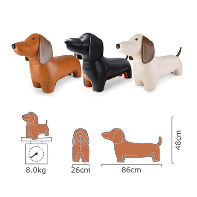 Zuny Large Teckel Animal Stool, Black