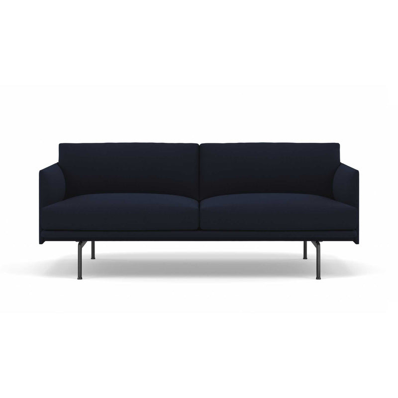Muuto Outline Sofa 2-Seater, Vidar554/Black w170xd84xh71cm