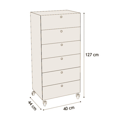 Kriptonite Container 6 Drawers 40cm