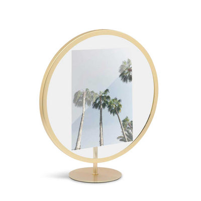 Umbra Infinity round picture frame 5X7, matt brass