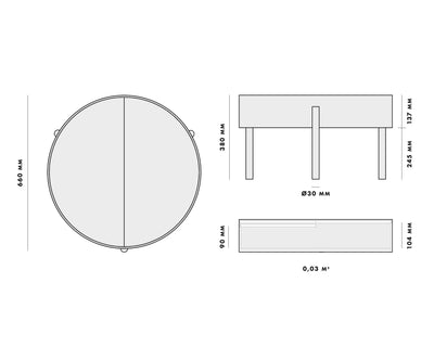 Woud Arc coffee table Ø66, oiled oak