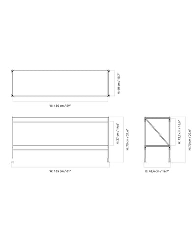 Audo Zet storage system, dark stained oak/black (H70 cm)
