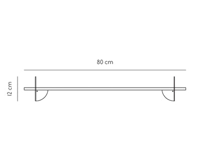 Aytm Aedes Shelf 80cm, walnut/gold