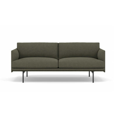 Muuto Outline Sofa 2-Seater, Fiord 961/Black w170xd84xh71cm