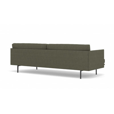 Muuto Outline Sofa 3-Seater, Fiord961/Black w220xd84xh71cm