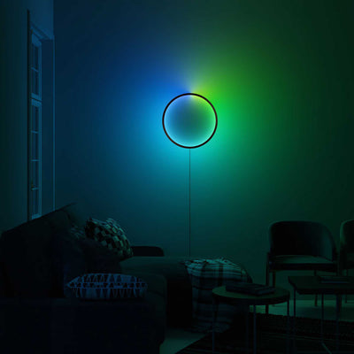 Noxu Design Chūkū Ring wall lamp (50cmø), black