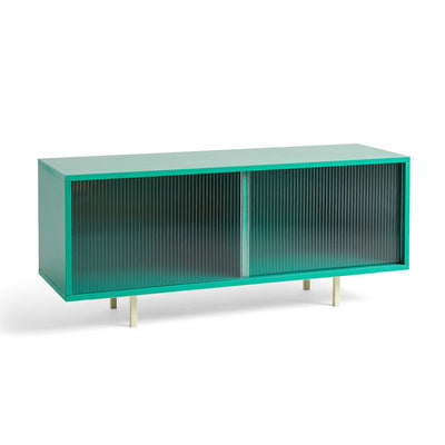 Hay Colour Cabinet Floor w. Glass Door, Dark Mint (W120xD51cm)
