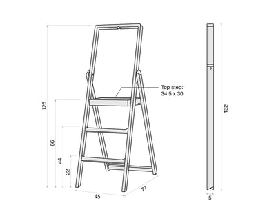 Design house Stockholm Step Ladder 3 Step, Oak