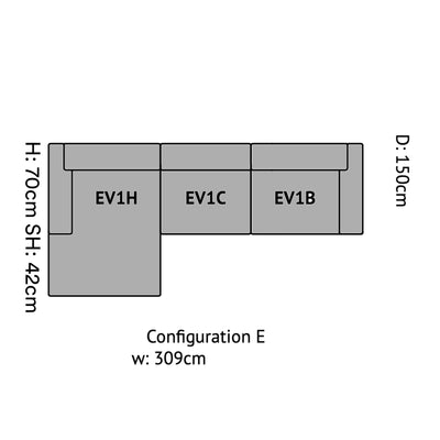 &Tradition Develius Sofa Configuration E , Linara Tweed 443