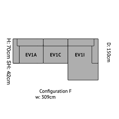 &Tradition Develius Sofa Configuration F , Linara Tweed 443