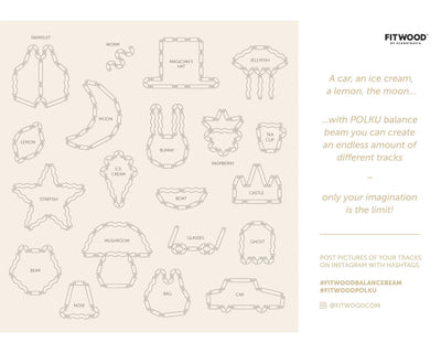 Fitwood POLKU balance beam L, Sage Green