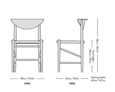 &Tradition HM3 Drawn chair, walnut