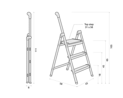 Hasegawa Handle ladder, pink