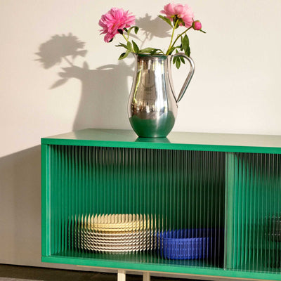 Hay Colour Cabinet Floor w. Glass Door, Dark Mint (W120xD51cm)