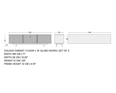 Hay Colour Cabinet Floor w. Glass Door, Multicolored (W180xD51cm)