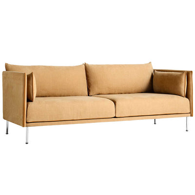 HAY Silhouette sofa 3-seater, linara 142/silk cognac/chrome