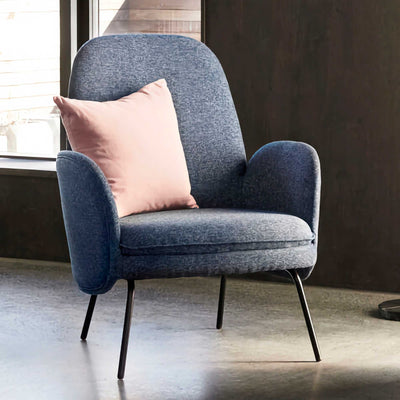 Hübsch Blues Armchair & Footstool, Dark Blue