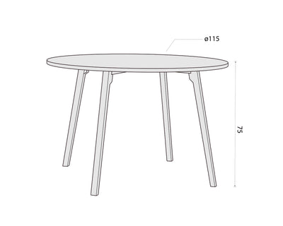 Hübsch Ground Dining Table Round Ø115, natural