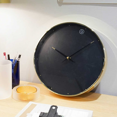 Hübsch Time wall clock, brass/black