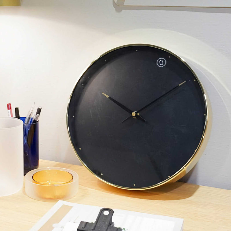 Hübsch Time wall clock, brass/black