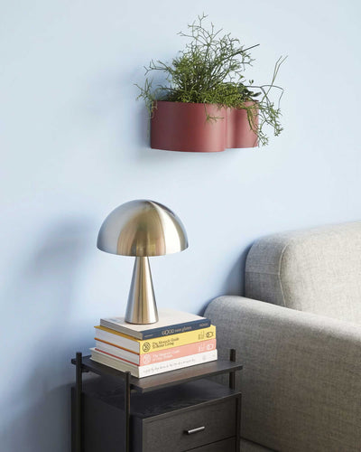 Hübsch Mush Table Lamp Mini, Nickel