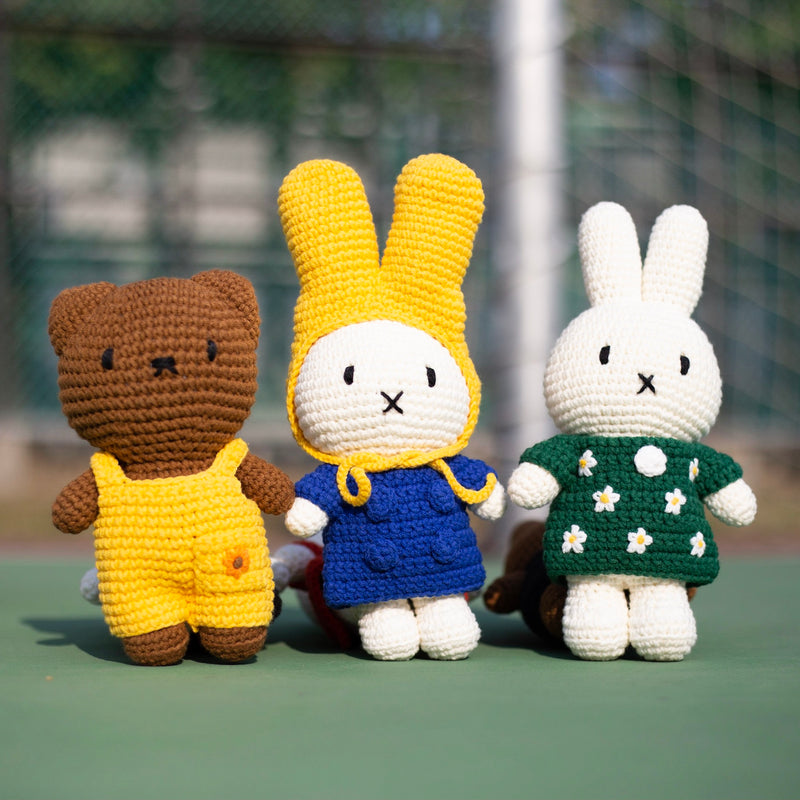Just Dutch Miffy crochet, yellow queen set dress
