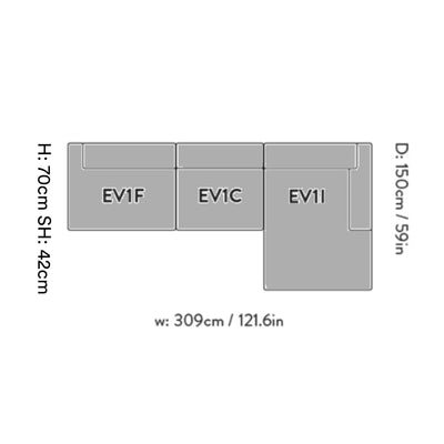 &Tradition Develius Sofa Configuration J , Linara Tweed 443