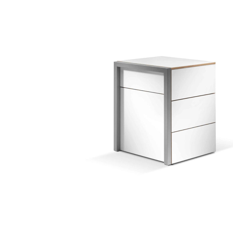 Alwin's Space Box Extendable Table Drawers , White/Orefo Dark