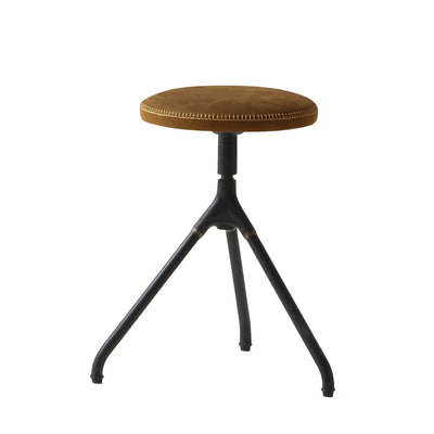 District Eight Akron low stool, umber leather