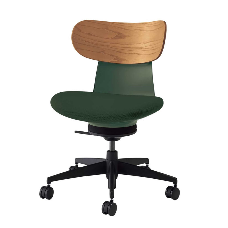 Kokuyo Inglife Office Chair Dark Plywood Back, Green