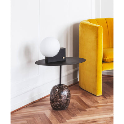 &Tradition LN9 Lato Oval Side Table, Warm Black/Emparador Marble